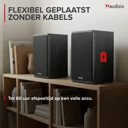 Draadloze speakers - Audizio BS20 speakerset - Luidspreker boxen met Bluetooth - Oplaadbare accu - Antraciet — thumbnail 2