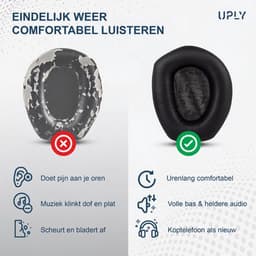 Set Oorkussens voor Sennheiser Koptelefoon – HDR165 Oorkussen – HDR165/HDR175/HDR185/HDR195/RS165/RS175/RS185/RS195 - Kunstleer met Schuim — thumbnail 2