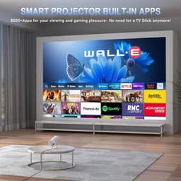 Draagbare miniprojector, 4K 1080p Full HD, compatibel met Android 11 en Netflix, WiFi 6, Bluetooth 5.0, 180 graden draaibaar, kleine thuisbioscoopprojector met automatische keystone-correctie. — thumbnail 3