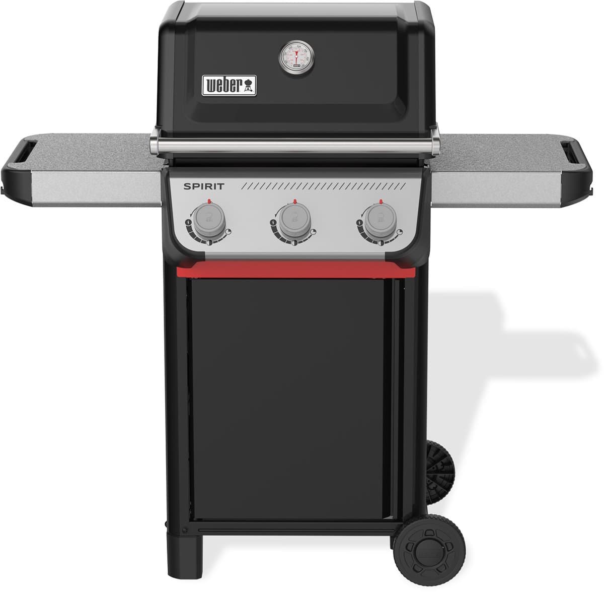 Weber Spirit E-310 - Gasbarbecue - Zwart - 3 Branders met 7,8 kW vermogen - Porselein geëmailleerde gietijzeren grillrooster - 2 Zijtafels - 2 Duurzame wielen - Kast met deur — afbeelding 1