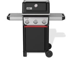 Weber Spirit E-310 - Gasbarbecue - Zwart - 3 Branders met 7,8 kW vermogen - Porselein geëmailleerde gietijzeren grillrooster - 2 Zijtafels - 2 Duurzame wielen - Kast met deur