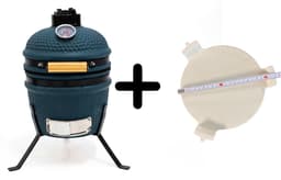 Compleet - Own Grill 13 inch kamado barbecue V2 blauw met heatdeflector — thumbnail 1