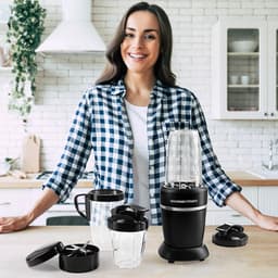 GOURMETmaxx Nutrition Mixer 1000 Watt | Smoothie Maker mit to go Deckel | Standmixer mit Mixbecher & Frischhaltedeckel – ideal zum Aufbewahren | Standmixer mit Zubehörset L für Shakes, Smoothies etc. — thumbnail 5