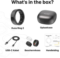 Kuno Ring 2 – Smart Ring – Slaapmonitor – Hartslag & Activiteitentracker – Stappen & Calorieën Meten – Zonder Abonnement – Waterbestendig – Zilver – Maat 6 — thumbnail 2
