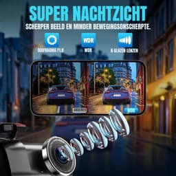 SCH® Dashcam voor Auto Voor en Achter - Dashcam - Zwart - 4cm x 10cm x 5cm — thumbnail 5