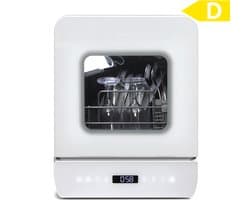 Puluomis Mini Vaatwasser met Waterreservoir - Vrijstaande Afwasmachine - 3 Couverts - 7 Wasprogramma's - Incl. Bestekmandje - Wit