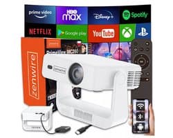 Zenwire Primeview IMC260 Draagbare Mini Beamer - USB-C Powerbank Voeding - Android 14 - WiFi 6 - Bluetooth - HD Projector met 4K Support