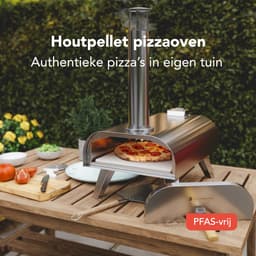 KitchenBrothers Pizza Oven - Houtgestookt - Tafelmodel - PFAS-vrij - Inklapbaar - Pizzasteen - tot 460°C - Pizza maker - Complete Set - Pizzaoven voor Buiten - RVS — thumbnail 2
