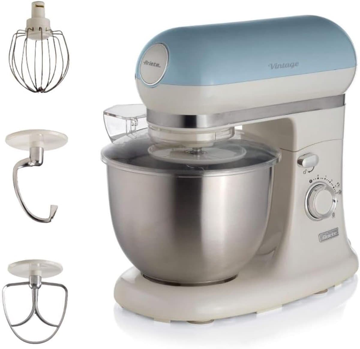 Ariete 1588/05 - Vintage keukenmachine - 5.5 liter - 3 accessoires - 2400 Watt - 7 snelheden - Blauw — afbeelding 1