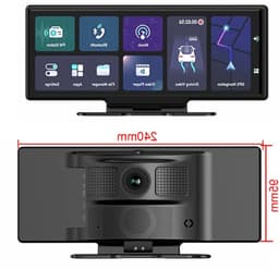 Dashcam voor Auto - 10.26” Touchscreen Dashcam - 4 Camera’s - 4G Android 8.1 - 360° Panorama - GPS & ADAS - Parkeermodus - Zwart — thumbnail 1
