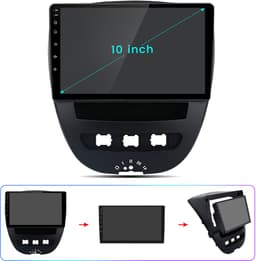 Awesafe Carplay Autoradio Geschikt Voor Toyota Aygo/PEUGEOT 107/Citroen C1 2005-2014 - Android 14 - Draadloos Apple Carplay & Android Auto - 1GB + 32GB - 4 Core processor - Bluetooth & Wifi GPS Navigatie — thumbnail 3