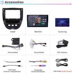 Awesafe Carplay Autoradio Geschikt Voor Toyota Aygo/PEUGEOT 107/Citroen C1 2005-2014 - Android 14 - Draadloos Apple Carplay & Android Auto - 1GB + 32GB - 4 Core processor - Bluetooth & Wifi GPS Navigatie — thumbnail 5