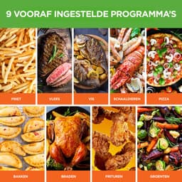Nutrichef Dubbele Airfryer – 8.4L- 9-in-1 Programma’s, Olievrij Bakken, Transparant Venster – Zwart — thumbnail 4