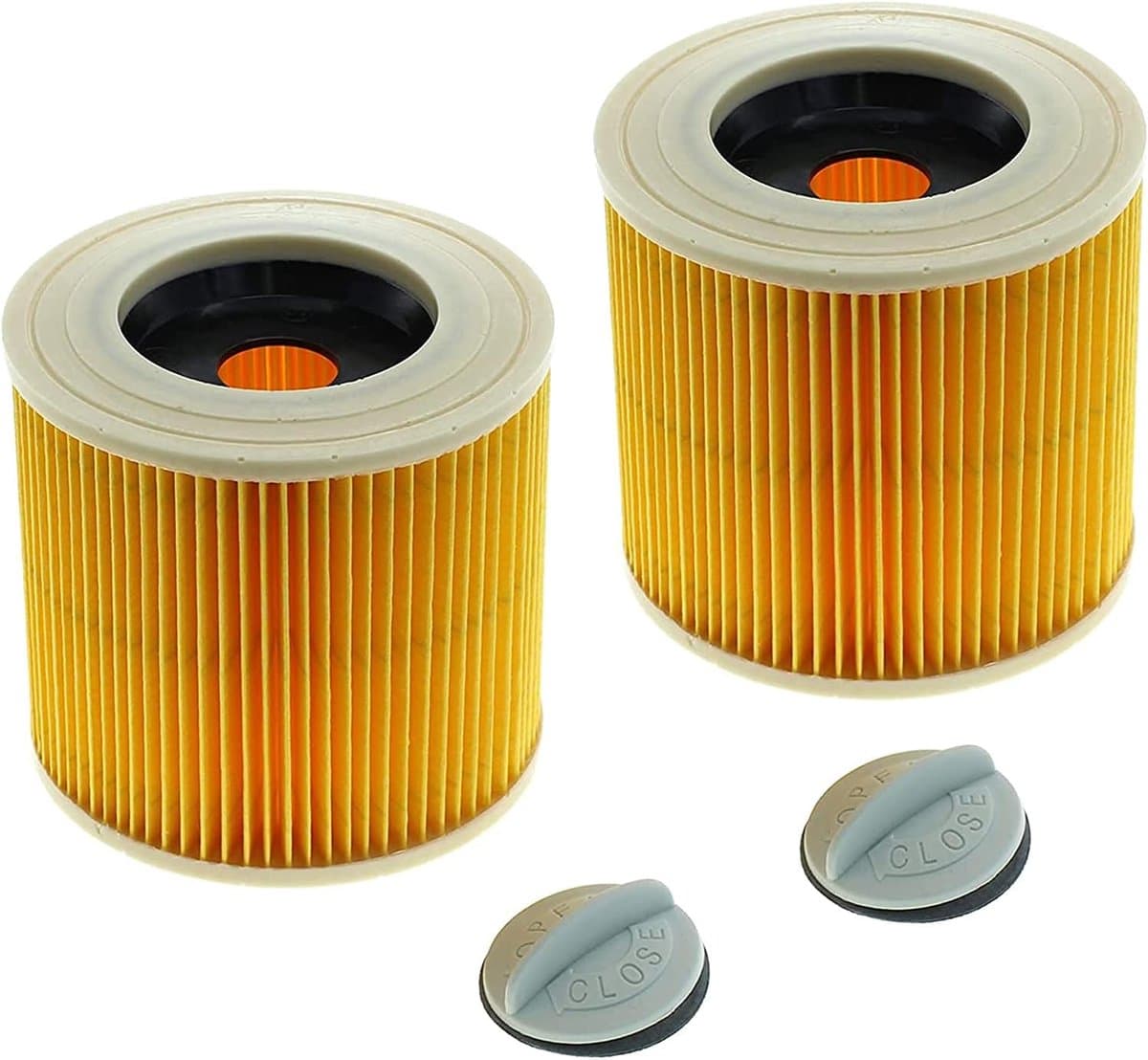 Cartridgefilter, verpakking van 2 stofzuigerfilters compatibel met Kärcher, compatibel met Kärcher WD3 Premium, WD2, WD3, WD3P, MV2, MV3 - WD3-filter - Vervangfilter compatibel met Kärcher stofzuiger 6.414-552.0/64145520 — afbeelding 1