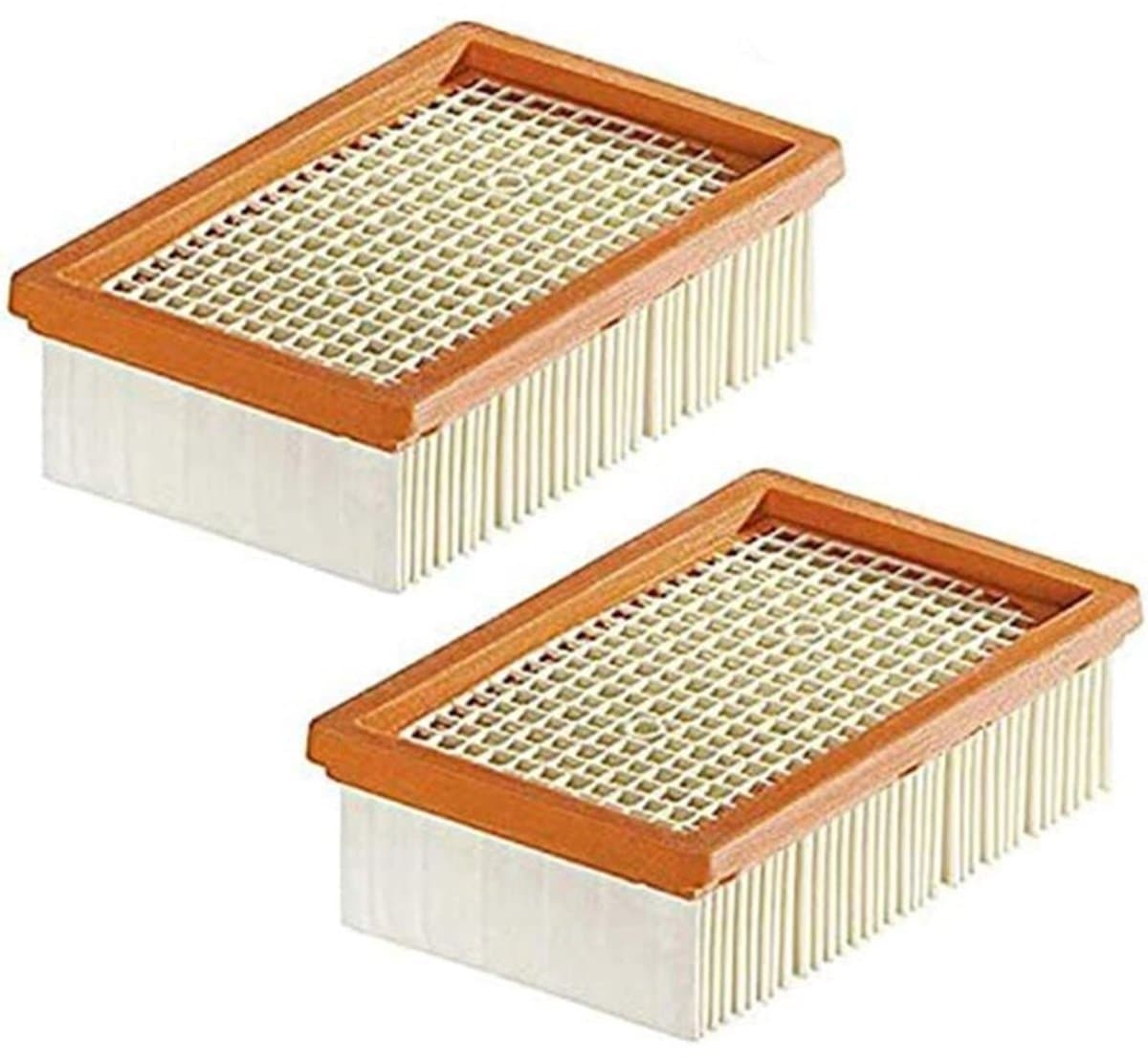 Verpakking van 2 vervangende filters voor Kärcher WD4 WD5 WD6 MV4 MV5 MV6 stofzuiger- geplooid en plat — afbeelding 1