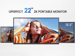 UPERFECT Portable Monitor T02 22" 2K IPS Draagbaar Monitor 100% sRGB 10-Points-TouchScreen+ USB-C Opladen voor Thuiswerken/Gaming for Laptop/Switch/MacBook VESA Mount — thumbnail 3