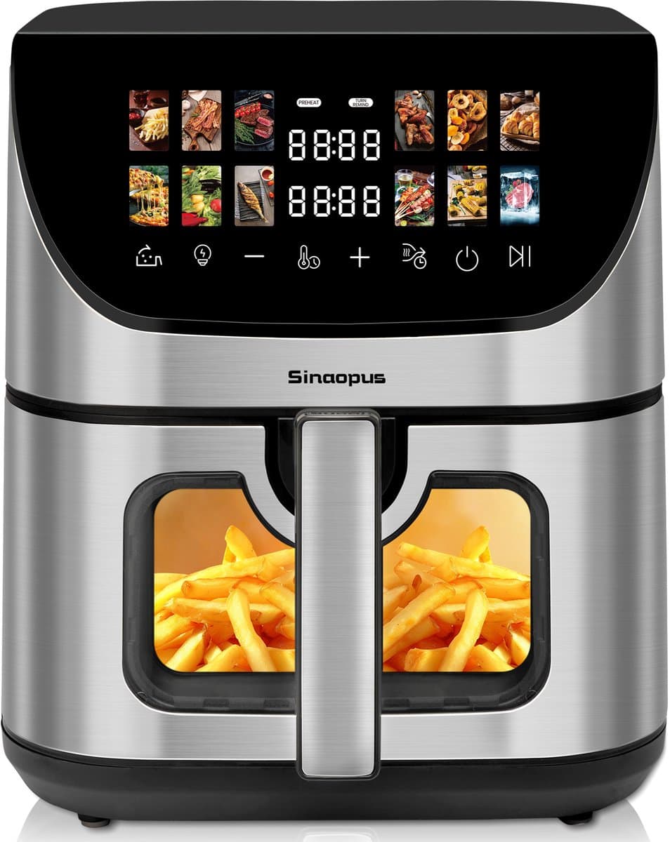 Digitale Airfryer XXL 9L Sinaopus 8005A -1800W Heteluchtfriteuse - Kleurendisplay - 12 Voorgeprogrammeerde Functies - Slimme Tijd & Temperatuurregeling - Capaciteit voor 5 Personen — afbeelding 1