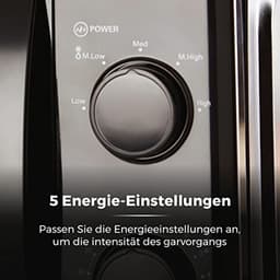 Magnetron met 5 Kracht Niveaus, 20 Liter Capaciteit en 35 Minuten Timer - 700 Watts, Zwart — thumbnail 2