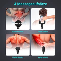 Massagepistool met USB-oplaadfunctie en 4 massagekoppen voor diepe weefselmassage — thumbnail 2