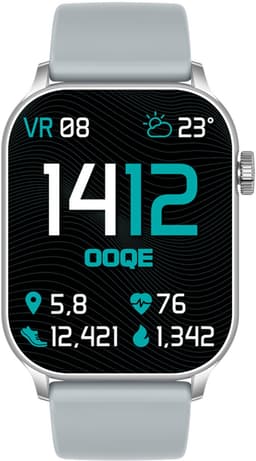 OOQE WATCH PRO 8 - Smartwatch Heren en Dames | Geschikt voor iOS en Android | AMOLED | Notificaties | Gezondheidsanalyse | Sportanalyse | GPS Koppeling | Bellen | Muziek/Audio Luisteren | Ergonomisch | Nederlandstalig | Grijs — thumbnail 2