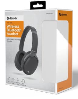 Denver - 2 in 1 - Bluetooth Draadloze & Bedraad Koptelefoon - Inclusief AUX Kabel - Active Noise Canceling - Draadloos of met draad - Handsfree Bellen - Zwart — thumbnail 4