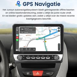 Junsun Android 15 Autoradio Geschikt voor Peugeot 107 Citroen C1 Toyota Aygo, Draadloze CarPlay & Andriod Auto, DAB+, GPS-Navigatie, Bluetooth, Stuurwielbediening, 10,1-inch Touchscreen, WIFI, DSP, RDS, Quad-core processor — thumbnail 3