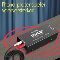 Pyle Phono Voorversterker voor Platenspeler - Mini Elektronische Audio Stereo Fonograaf Voorversterker met RCA Ingang, RCA Uitgang en Geluidsarme Werking — thumbnail 4