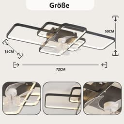Stille Plafondventilator met LED Verlichting en Afstandsbediening - Dimbaar met 6 Windsnelheden — thumbnail 2
