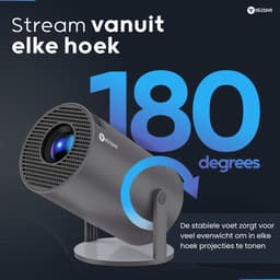 Vendar® YA350 Pro Mini Beamer 2025 – 350 ANSI Lumen – Inclusief HDMI Kabel - Smart Projector met 4K-ondersteuning – Geïntegreerd Android 14 – WiFi 6 & Bluetooth 5.4 – Voor iOS & Android – Thuisbioscoop – Zwart — thumbnail 5