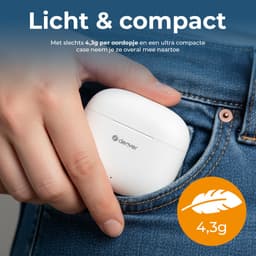 Denver Earbuds - Lichtgewicht Oordopjes - 6 uur luisteren - Bluetooth 5.3 - TWE48 - Wit — thumbnail 5