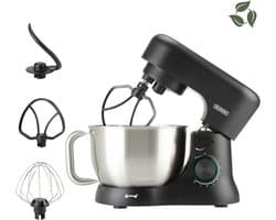 Bourgini Elements Keukenmachine – 1000W – 4,5L Mengkom – 8 Snelheden – Pulsfunctie – 3 Vaatwasserbestendige Accessoires – GRS gecertificeerd gerecyclede materialen