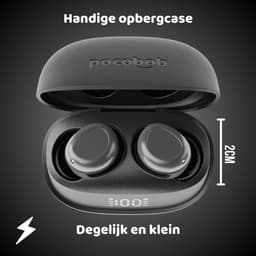 pocobob® Z draadloze oortjes - Black Deep Grey - bluetooth oordopjes - kleine oordopjes - in ear oortjes - met microfoon - ook voor slapen - Met pocobob APP voor je smartphone — thumbnail 4