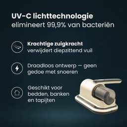 Purgato Huisstofmijt Stofzuiger - UV Lamp - USB Oplader - Kruimeldief - Bacteriën - Matras - Goud — thumbnail 2