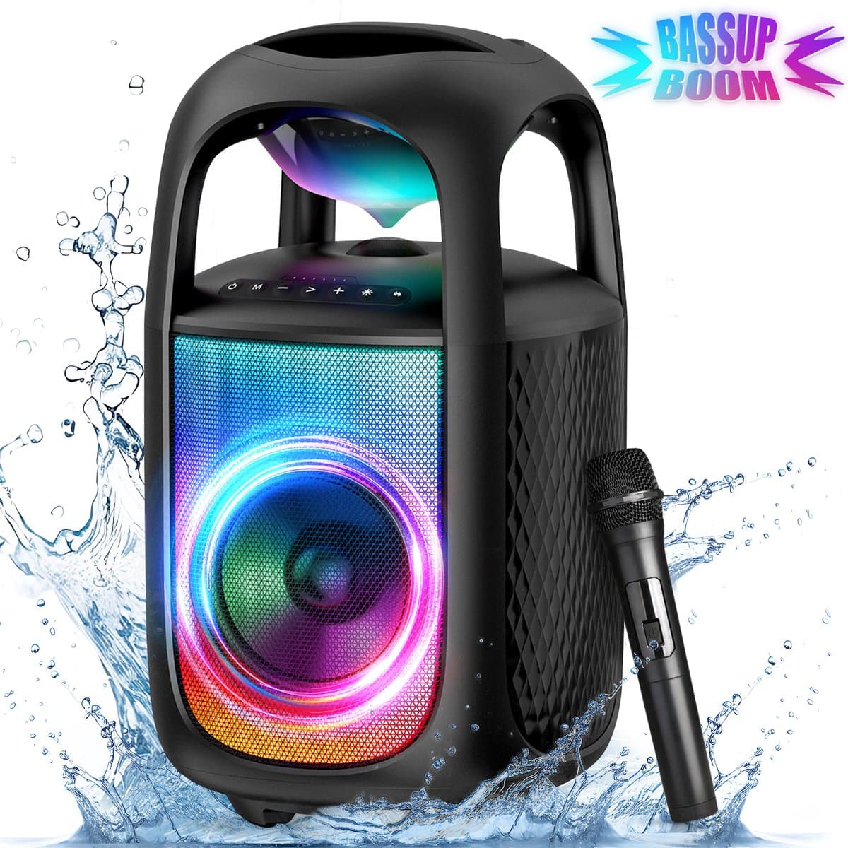 Rayofi 180W Bluetooth Speaker groot - 105dB Speakerbox - IPX5 muziekbox feestluidspeaker - voor tuin, kamperen, feestjes - zwart — afbeelding 1