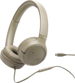 JBL Tune 530 USB-C - USB C Koptelefoon - Bedrade On-ear Headset voor iPhone 15, 16 & 17 - Met Microfoon - JBL Pure Bass - Samsung & Laptop - Beige — thumbnail 1