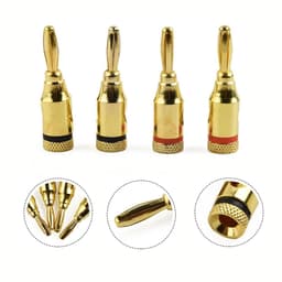 Banaanstekker – Gold plated – 24k Verguld – 4mm – Hoogwaardige Luidsprekerstekkers – 8 Stuks — thumbnail 3