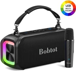 Rayofi Bluetooth speaker - Party Speaker - Draagbare muziek Box - Speakers - LED verlichting - Bluetooth - Karaoke - zwart — thumbnail 1
