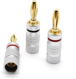 Banaanstekker 4 stuks – 24k Verguld – 4 mm – Hoogwaardige Luidsprekerstekkers — thumbnail 2