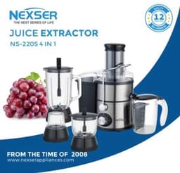 4-in-1 Juicer Machine 900 W met RVS Blades en Brede Vulschacht – Elektrische Juicer voor Groenten en Fruit, 3,5 L — thumbnail 2