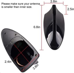 Universele Autoradio Haaienvin Antenne - AM/FM Autoradio Dakantenne - Auto Antenne Universeel - Zwart — thumbnail 4