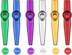 Kazoo - metaal Kazoo - 6 stuks gekleurde Kazoos - Kazoo fluit - muziekinstrument metaal — thumbnail 5