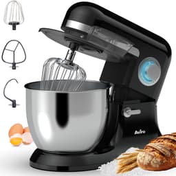 Keukenmachine - Keukenmixer - 6,5L RVS Mengkom - Keukenrobot - Foodprocessor - Met Accessoires - 1600W - Zwart - Aviro — thumbnail 1