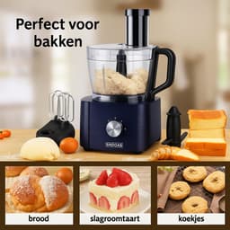 Ohana DT - Keukenmachine - Foodprocessor - Blender - 1100W - 11 in 1 Multifunctioneel - 3.2 Liter - RVS - Donkerblauw — thumbnail 4