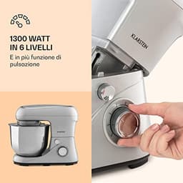 Krachtige Keukenmachine met 6 Vermogensniveaus en 5L RVS Mengkom — thumbnail 3