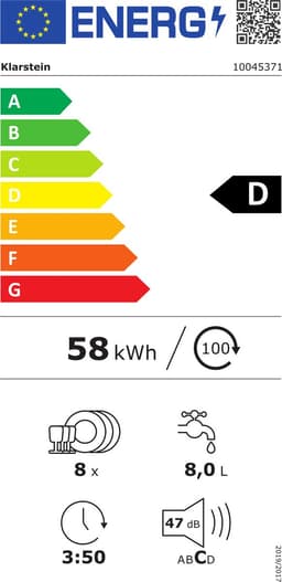 Klarstein Vaatwasser mini- voor 8 couverts, stille kleine vaatwasser met 7 wasprogramma's, kleine tafelmodel vaatwasser voor thuis, op kantoor en op de camping, mini-vaatwasser met wateraansluiting - 8L 8 Maatgedekken 47 dB 50 cm - voor Keuken — thumbnail 2