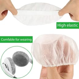 100 stuks - Elastische Hygienehoesjes hoofdtelefoon - cover hoes 11cm - niet-geweven stof hoofdtelefoon covers - rekbare sanitaire oorschelp covers — thumbnail 3