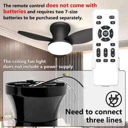 Paco Goederen® Plafondlamp - ventilator lamp - 3 bladig - 6 snelheden - afstandsbediening - dimbare LED kroonluchter - Woonkamer - Slaapkamer - eetkamer — thumbnail 5