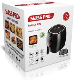 Swiss Pro+ - Airfryer XXL - 7 Liter - Heteluchtfriteuse - PFAS Vrij — thumbnail 5