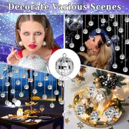 Discobal ø 2cm - 24 Stuks - Discobol - Spiegelbol - Met Touwtje - Klein Kerstballen - Disco Bal Bol - Kinderkamer - Feestje Discolamp Decoratie - Space Planeet Festival - Geschikt Voor Dj, Club, Kerstmis, Valentijnsdag En Andere Gelegenheden - Zilver — thumbnail 4