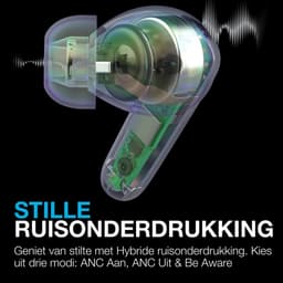 JLab Jbuds Pods ANC Oortjes Draadloos – 56 Uur Batterijduur – Draadloze Oordopjes - Bluetooth Multipoint – Hybrid Active Noise Cancelling Oortjes – Aanpasbare Equalizer Instellingen EQ4 – Fast Charging Case Met Ingebouwde Oplaadkabel - Zwart — thumbnail 4